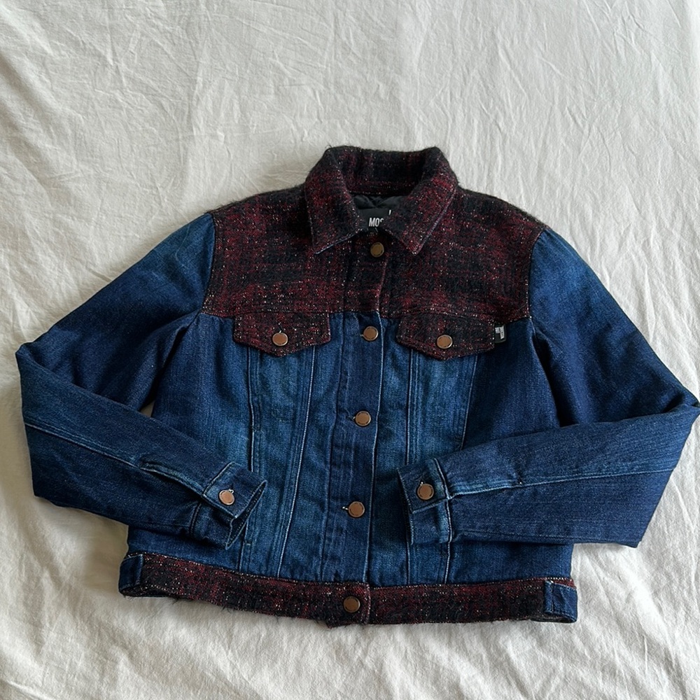 Moschino Red and Blue Tweed Jacket